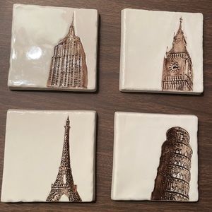 Architectural Landmark Set of 4 Coasters from Restoration Hardware